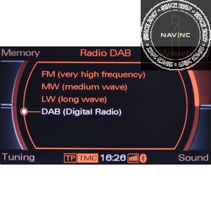 DAB+ interface for Audi with MMI 2G High via DAB Level (MOST)