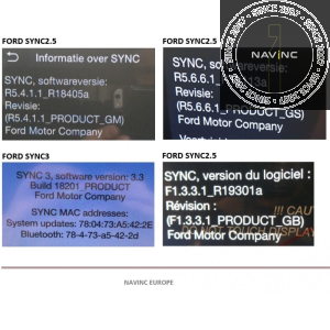 Rear camera interface Ford SYNC2.5 incl. coding dongle (8")