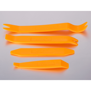 4x different splastic removel tools in the color yellow (small)