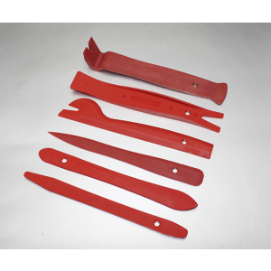5x different splastic removel tools in the color red (big)