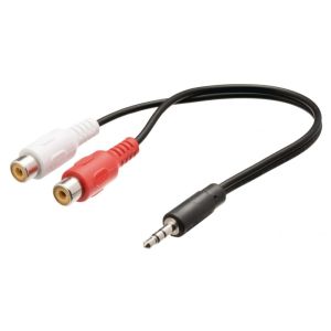 Audio cable 3.5 mm jack (male) --> 2x RCA cinch (female) 20cm