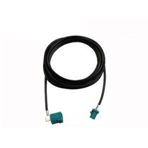 Fakra female (90°) connector Waterblue to fakra male Waterblue with 200 cm cable (RG-174)