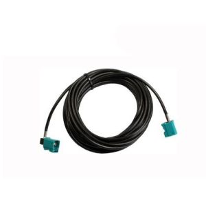 Fakra female connector Waterblue to fakra female (90°) Waterblue with 500 cm cable (RG-174)