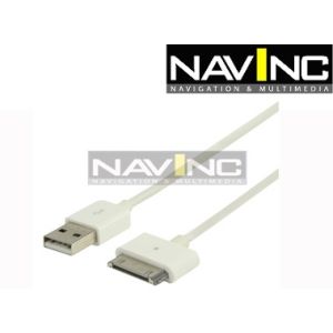 iPod, iPad & iPhone dockcable 30-pins --> USB color white 1 meter