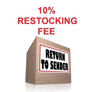 Restocking fee -10%