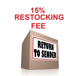 Restocking fee -15% 