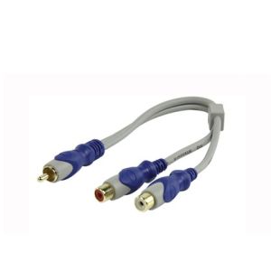 Y-splitter audio cable 1x RCA (male) to 2x RCA (female)