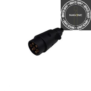 7-pins waterproof trailer MALE connector - black - 12V
