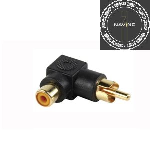 90 degrees RCA cinch adapter connection black (male-female)