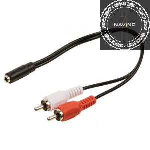 Audio cable 3.5 mm jack (female) --> 2x RCA cinch (male) 20cm