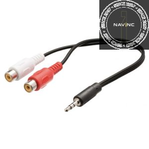 Audio cable 3.5 mm jack (male) --> 2x RCA cinch (female) 20cm