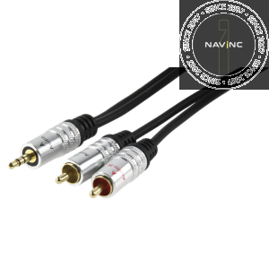 Audio cable 3.5 mm jack (male) --> 2x RCA cinch (male) premium 2.5 meter