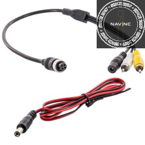 Camera adapter cable 4-pins female to 2x RCA male and power connector