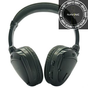 Car RF wireless head-set black, dual channel, mini jack input, flat design