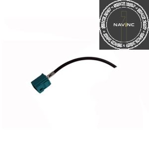Coax cable 10cm black with loose end & fakra waterblue/5021 plug incl. metal insert