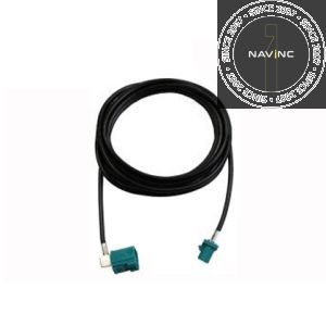 Fakra female (90°) connector Waterblue to fakra male Waterblue with 200 cm cable (RG-174)