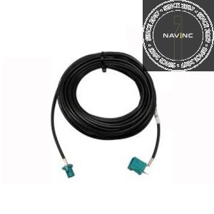 Fakra female (90°) connector Waterblue to fakra male Waterblue with 600 cm cable (RG-174)