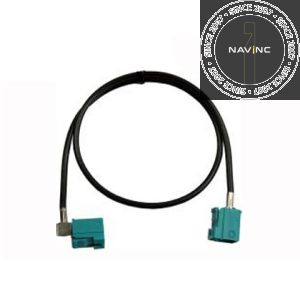 Fakra female connector Waterblue to fakra female (90°) Waterblue with 50 cm cable (RG-174)