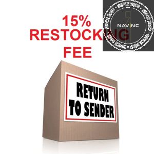 Restocking fee -15% 