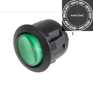 Rocker switch with lockers and green LED (24V)