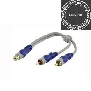 Y-splitter audio cable 1x RCA (female) to 2x RCA (male)