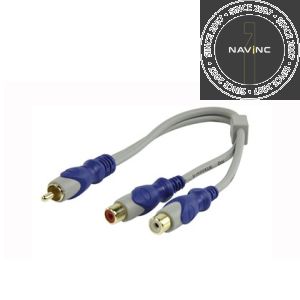 Y-splitter audio cable 1x RCA (male) to 2x RCA (female)